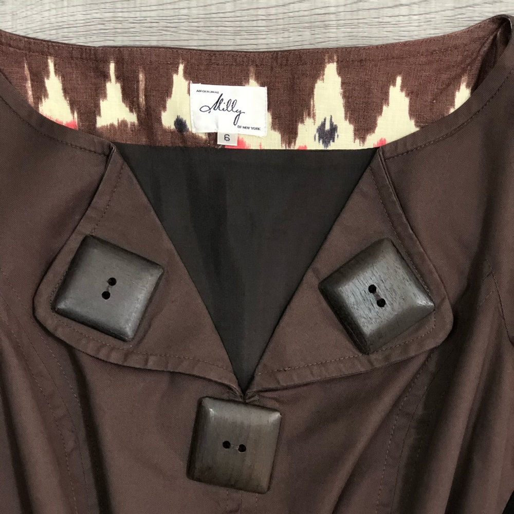 Milly of New York Embellished Linen Pocket Dress 6 - Picture 12 of 16